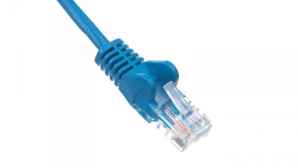Kabel krosowy patchcord U/UTP kat.5e CCA niebieski 0,5m 68335