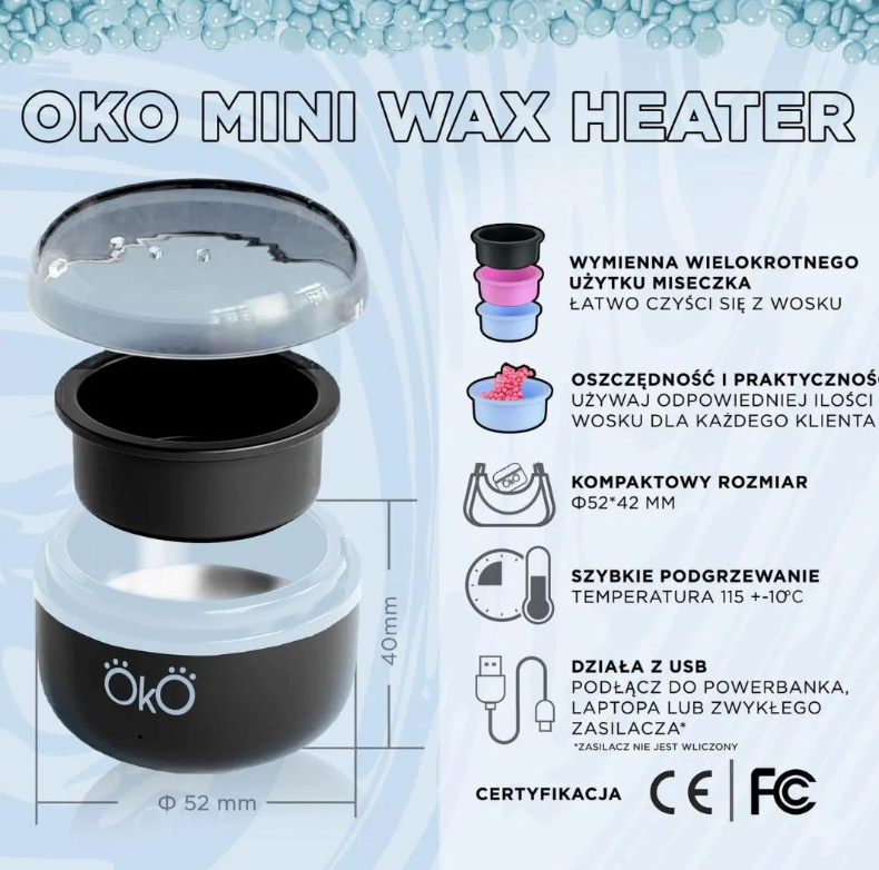 Podgrzewacz do wosku OKO Mini Wax Heater, czarny