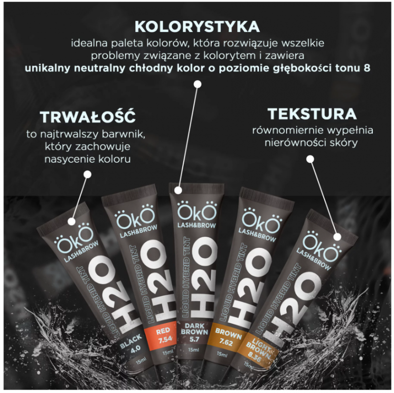 Zestaw farby do brwi i rzęs H20 Liquid Hybrid Tint OKO