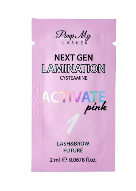 Preparat do koreańskiej laminacji rzęs i brwi step 1 activate CYSTEAMINE PINK NEXT GEN LAMINATION 2ml Pimp My Lashes