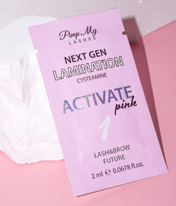 Preparat do koreańskiej laminacji rzęs i brwi step 1 activate CYSTEAMINE PINK NEXT GEN LAMINATION 2ml Pimp My Lashes