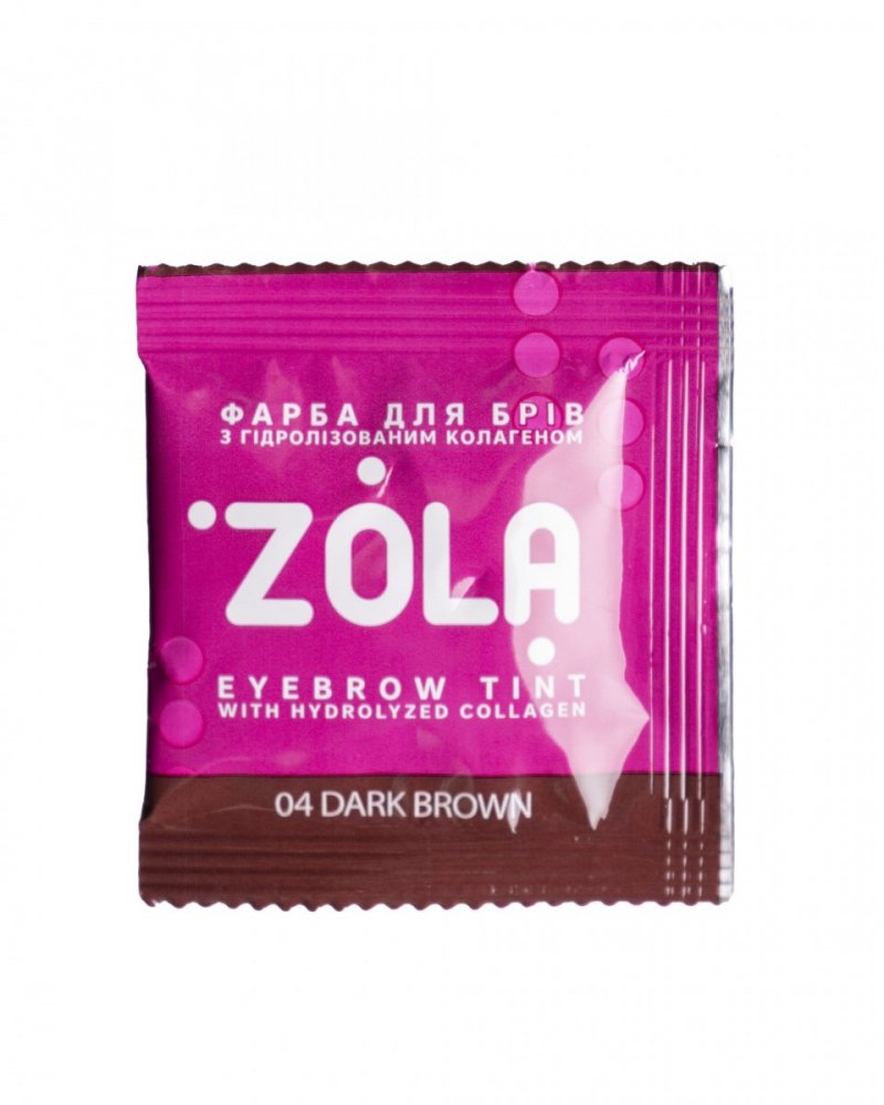 Farbka do brwi w saszetce ZOLA Brow Tint + oksydant 3% w saszetce - 04 Dark Brown