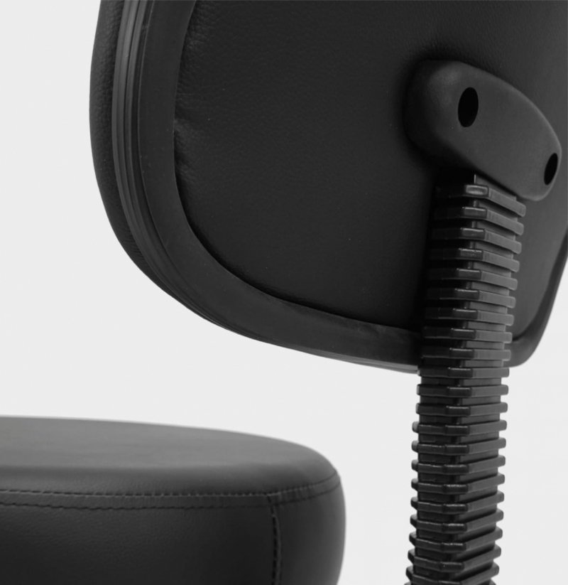 Taboret kosmetyczny płaski z oparciem CZARNY- ZŁOTY I-COUCOU