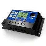 Kontroler solarny PWM - 30A 12/24V - wyświetlacz LCD - 2x gniazdo US