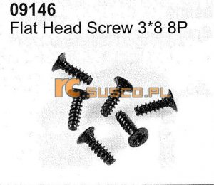 Flat head screws 3*8 8P