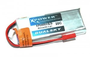 Akumulator Li-Po Dualsky 800mAh 20C 2S1P 7.4V