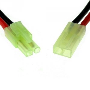Para zarobionych wtyków Mini Tamiya z kablem 16AWG 10cm