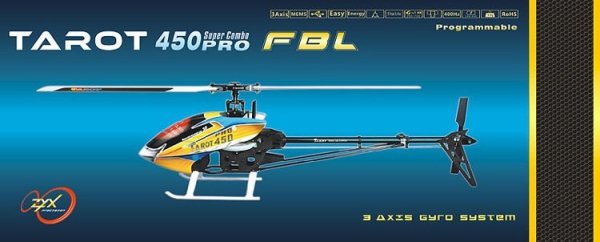 Helikopter RC Tarot 450 PRO V2 FBL BLACK - SILVER FLYBARLESS KIT