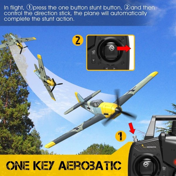 Samolot RC RC BF-109 z systemem stabilizacji Xpilot One Key Aerobatic Idealny dla początkujących 761-11 RTF