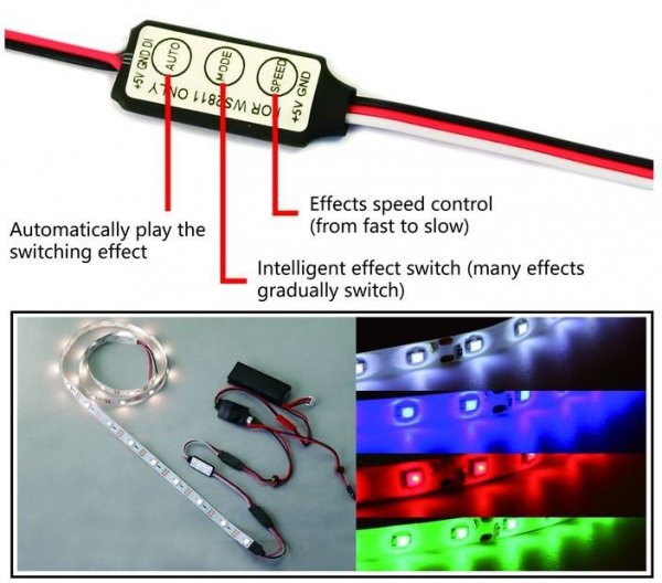 Kontroler oświetlenia RGB LED DWhobby 5V
