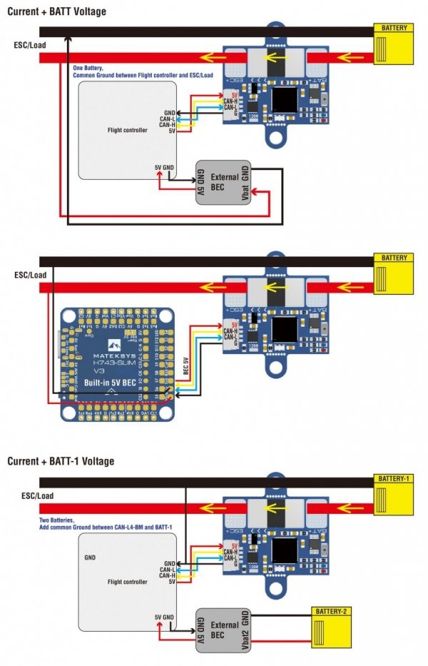 MATEK AP_Periph CAN Digital Power Monitor, CAN-L4-BM