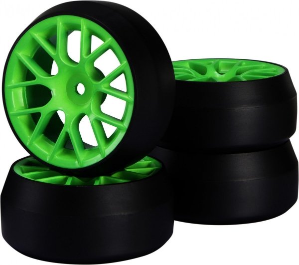 Koła 4 szt. on-road DRIFT ZIELONE 7-ramienne