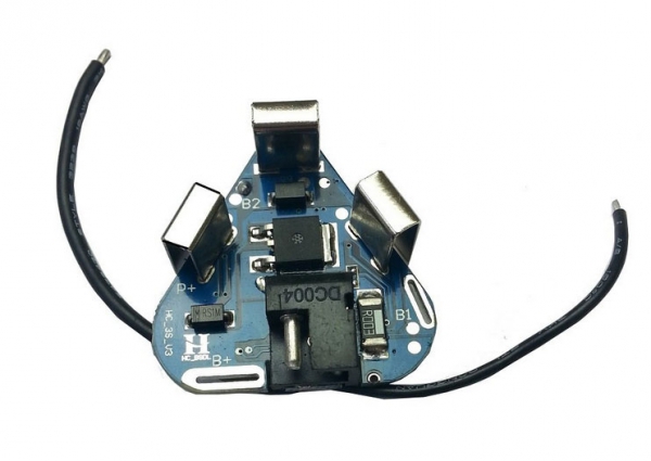 Moduł BMS PCM PCB ładowania i ochrony ogniw 18650, 3S - 12V, Li-Ion, Li-Pol - gniazdo DC, przewody - płytki stykow