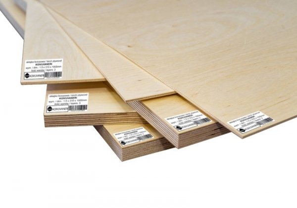 Fińska sklejka brzozowa 0.6 x 250 x 310mm (3 warstwy) Premium