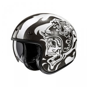 HJC KASK OTWARTY V31 FLAME WHITE/BLACK
