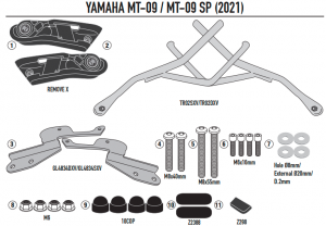 KAPPA STELAŻ POD TORBY  BOCZNE YAMAHA MT-09/SP '21