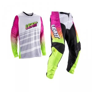 Strój offroadowy bluza i spodnie junior Leatt Ride Kit 3.5 Retro Pink