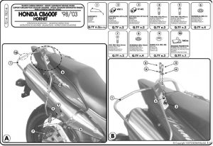 T214 Stelaż na sakwy Givi T214 (Honda CB 600 F Hornet / S 98-06)