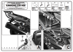 KAPPA TE4106K STELAŻ POD SAKWY BOCZNE KAWASAKI ZZR 1400