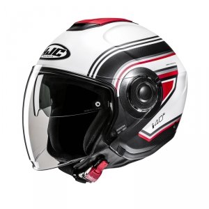 HJC KASK OTWARTY I40N LINIA WHITE/BLACK