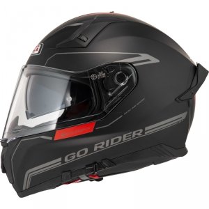 Kask Motocyklowy NZI Go Rider Stream Duo Solid Nouveau Black Red Matt