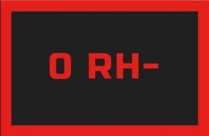 REBELHORN ODZNAKA NA RZEP GRUPA KRWI 0 RH- BLA/RED