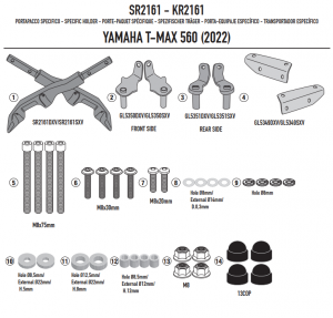 GIVI STELAŻ KUFRA CENTRALNEGO (BEZ PŁYTY) YAMAHA