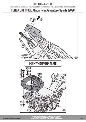 KAPPA KR1178 STELAŻ KUFRA CENTRALNEGO HONDA CRF 1100L