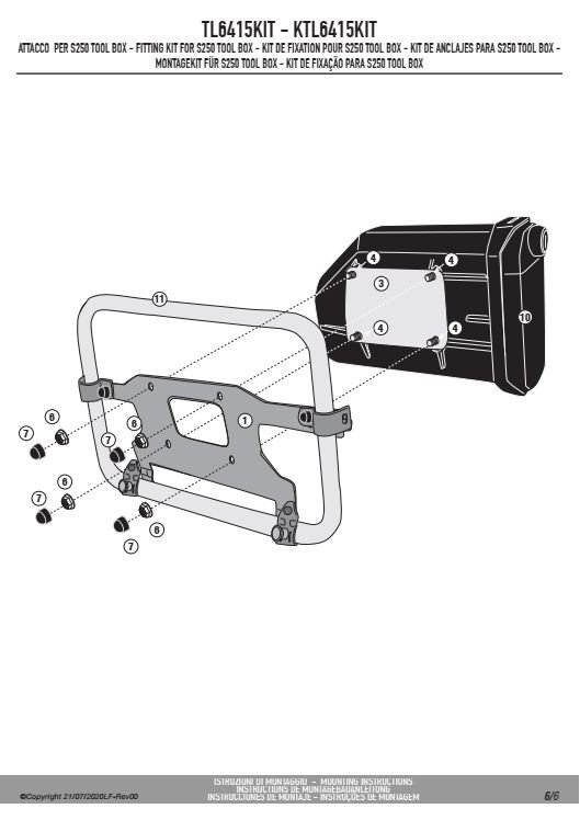 KAPPA KTL6415KIT MOCOWANIE SKRZYNKI NARZĘDZIOWEJ KS250
