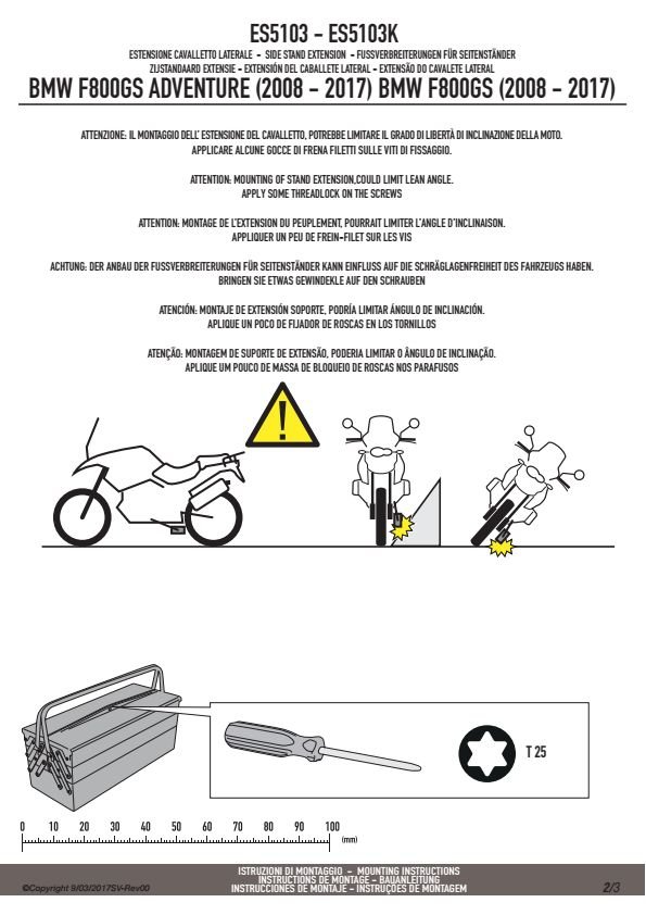 GIVI ES5103 POSZERZENIE DODATKOWE STOPKI BMW F 800 GS