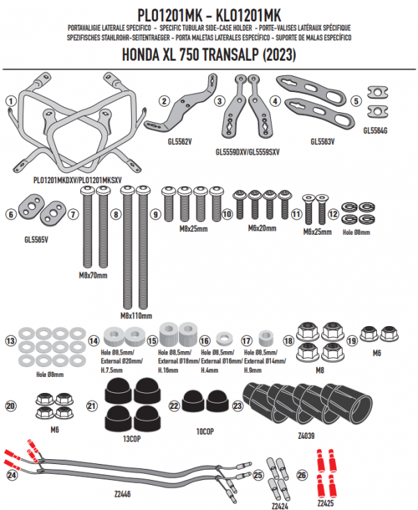 GIVI STELAŻ KUFRÓW BOCZNYCH ONE-FIT MONOKEY HONDA