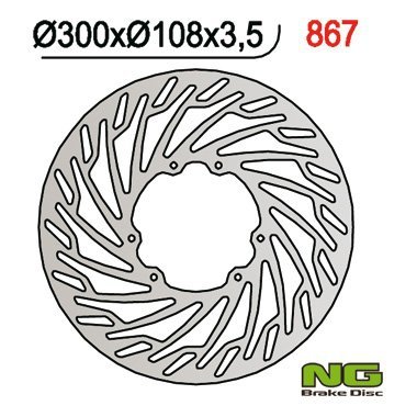 NG867 TARCZA HAMULCOWA DERBI 50/125, APRILIA 50/125, RIEJU 50 SMX (300x108x3,5)