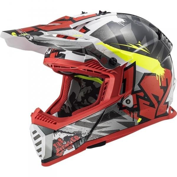KASK LS2 MX437 FAST EVO CRUSHER BLACK RED