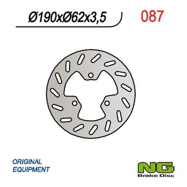 NG087 TARCZA HAMULCOWA DERBI 50 (SKUTERY) (190x62x3,5)