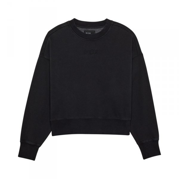 FOX BLUZA LADY WORDMARK OVERSIZED FLEECE CREW BLAC