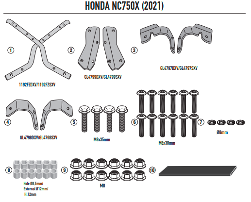 GIVI STELAŻ KUFRA CENTRALNEGO HONDA NC750X 21-23