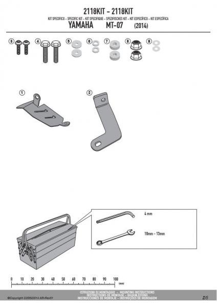GIVI 2118KIT KIT MONTAŻOWY DO TE2118 BEZ STELAŻA