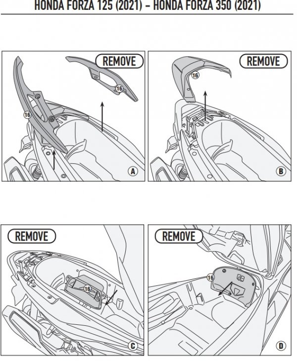 GIVI STELAŻ KUFRA CENTRALNEGO HONDA FORZA 125 /300