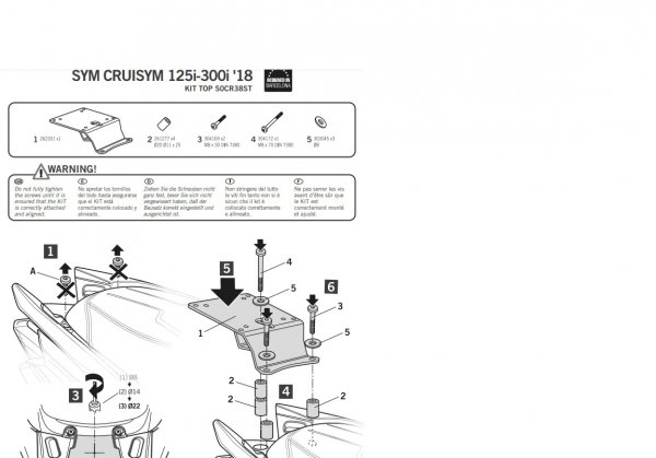 SHAD STELAŻ KUFRA TYŁ SHAD DO SYM CRUISYM 125i 300