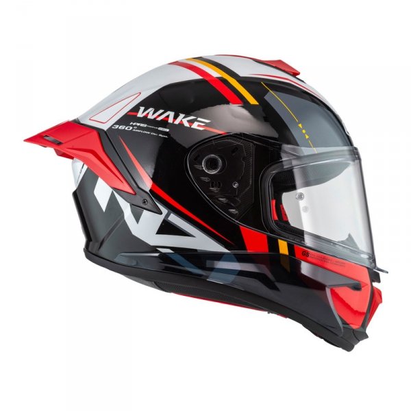 Kask Motocyklowy NZI Wake Stream Booster Stripes Black White Red