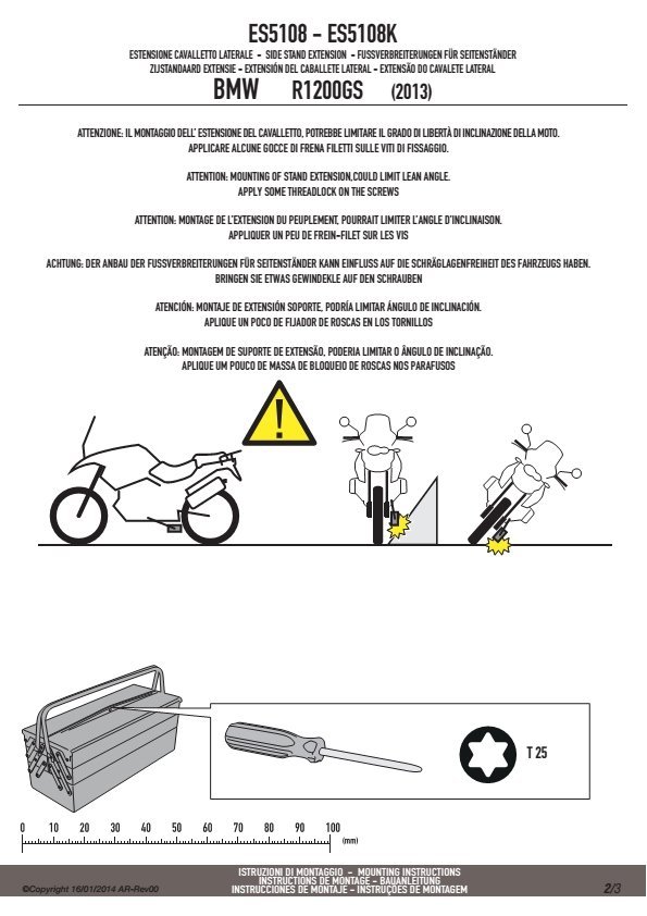 Givi ES5108 Poszerzenie stopki BMW R 1200 GS (13-14)