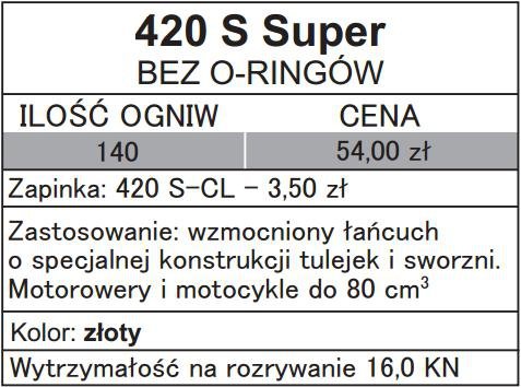SFR 420S-140 ŁAŃCUCH  (140 OGNIW) BEZ O-RINGÓW