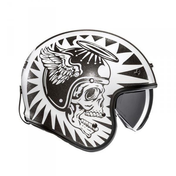 HJC KASK OTWARTY V31 FLAME WHITE/BLACK