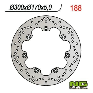 NG188 TARCZA HAMULCOWA PRZÓD/TYŁ KAWASAKI GPZ 1100/VN 1500 (300x170x5)
