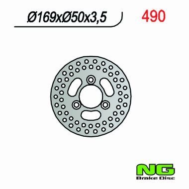 NG490 TARCZA HAMULCOWA KAWASAKI KSF 250 '96-'01, KEF 300 '01-'02 (169x50x3,5)
