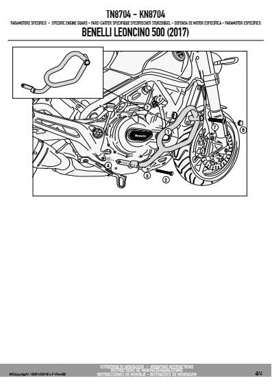 KAPPA KN8704 GMOLE OSŁONY SILNIKA BENELLI LEONCINO 500
