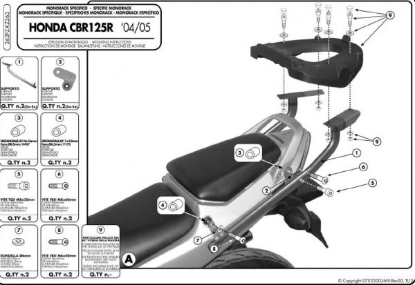 Kappa KZ262 Stelaż centralny Honda Cbr 125