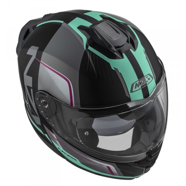 Kask Motocyklowy NZI Combi 3 Duo Orbe Black Antracite Beige Turquoise Matt