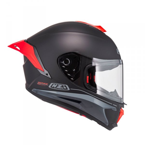 Kask Motocyklowy NZI Wake Stream Booster Solid Nouveau Black Red Matt