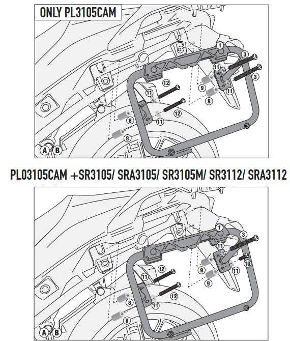 KAPPA KL3105CAM STELAŻ KUFRÓW CAM SIDE SUZUKI  DL